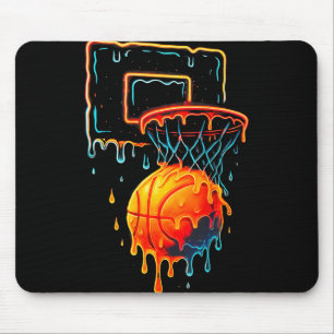 Colorful Basketball Dripping Color Splash Hoop Net Mouse Pad