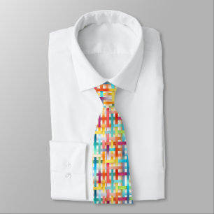 Colorful Basketweave Pattern Tie