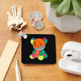 Colorful bear key ring