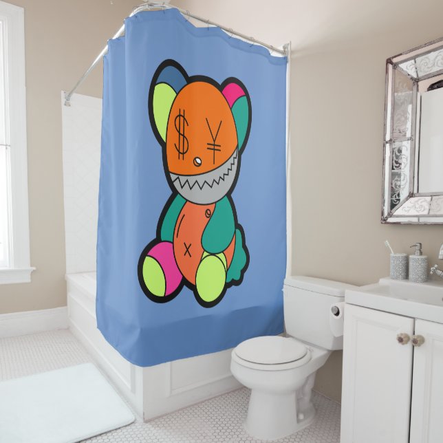 Colorful bear shower curtain (In Situ)