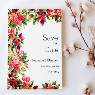 Colorful beautiful country floral Save the Date Invitation