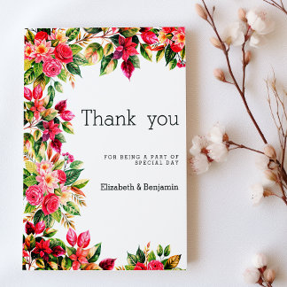 Colorful beautiful country floral Thank You  Invitation