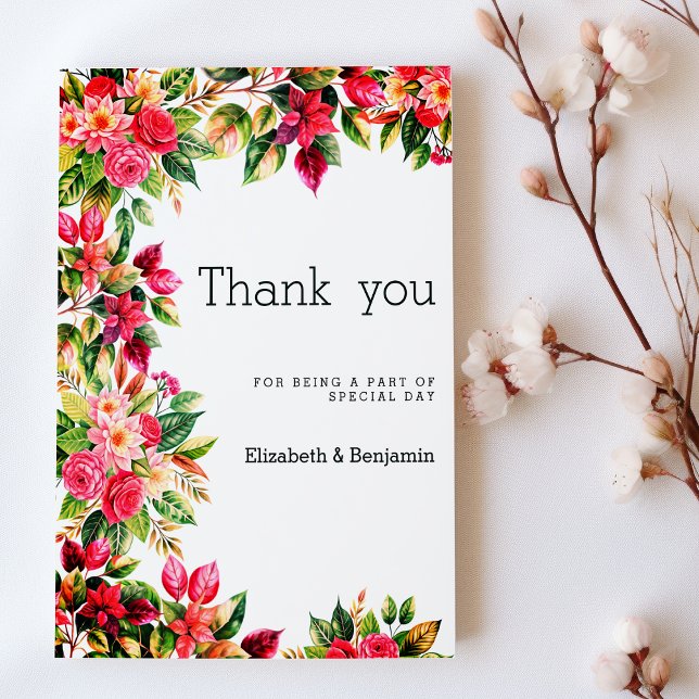 Colorful beautiful country floral Thank You  Invitation (Colorful beautiful country floral Thank You)