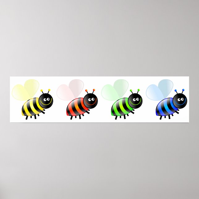 Colorful Bees Poster (Front)