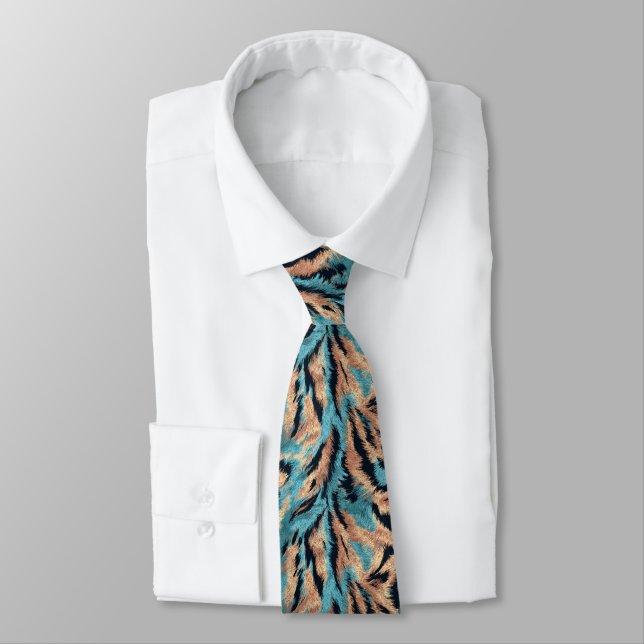 Colorful Best Gifts For Men Tiger Skin Tie (Tied)