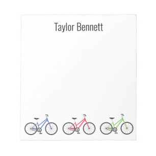 Colorful Bicycles Custom Personalized Notepad