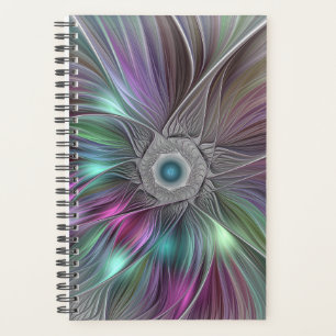 Colorful Big Flower Abstract Trippy Fractal Art Planner