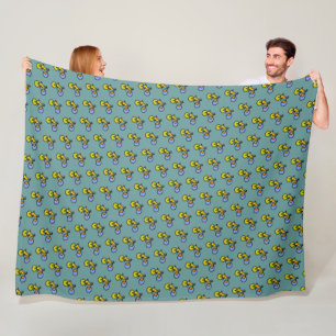 Colorful Bikes Pattern Stamped allover blue Fleece Blanket