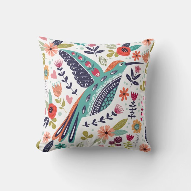 Colorful Bird Cushion (Front)