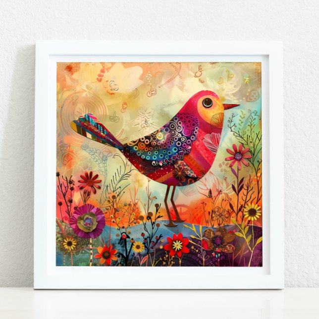 COLORFUL BIRD MIXED MEDIA POSTER (COLORFUL BIRD MIXED MEDIA POSTER)