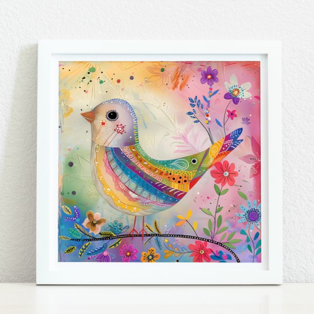 COLORFUL BIRD MIXED MEDIA POSTER (COLORFUL BIRD MIXED MEDIA POSTER)