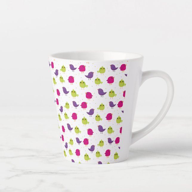Colorful birds latte mug (Right)