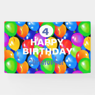 Colorful Birthday Balloons  Banner