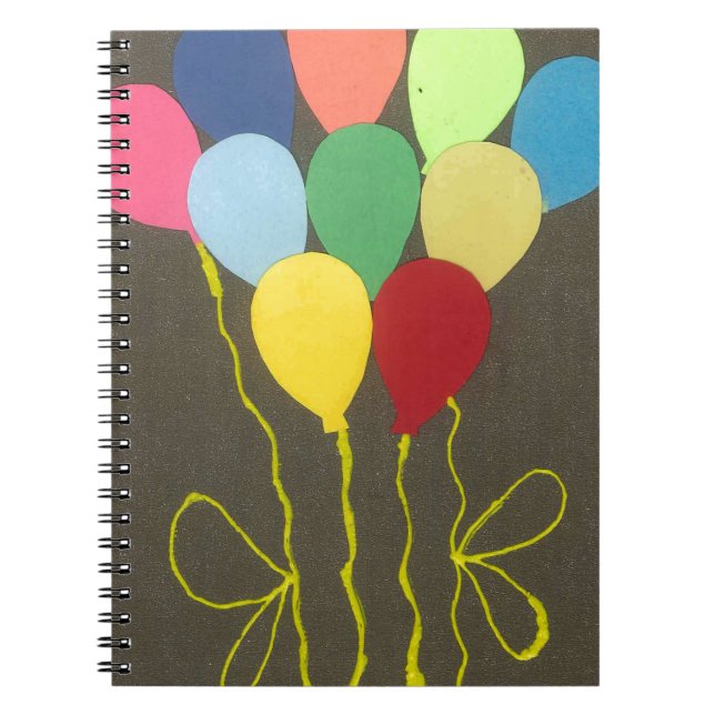 Colorful Birthday Balloons Graphic Art Design Notebook (Front)