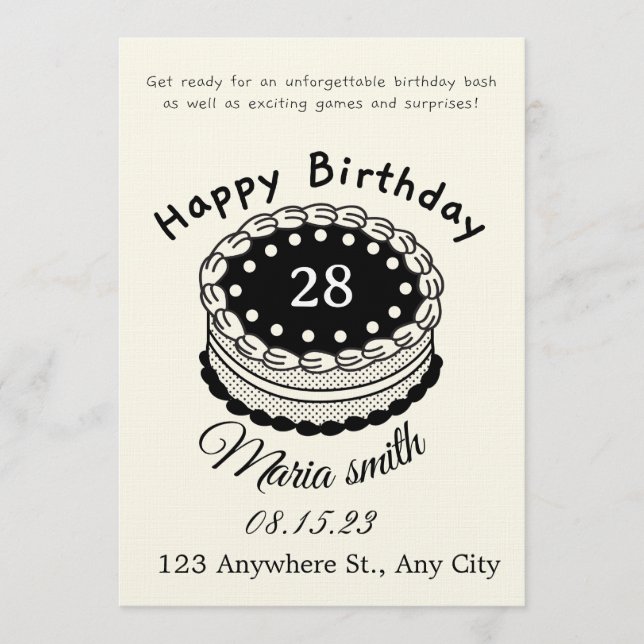 Colorful Birthday Bash Invitation – Editable Party (Front)