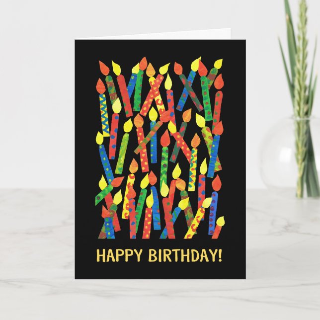 Colorful Birthday Card with Candles (Front)