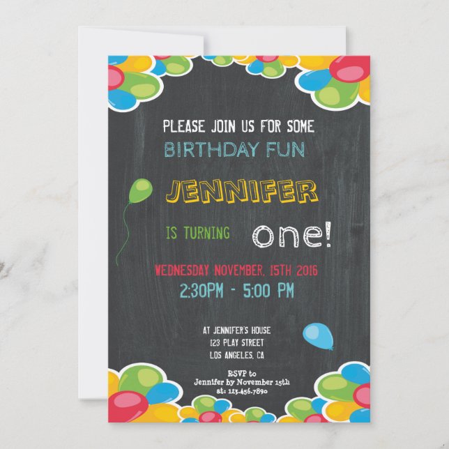 COLORFUL BIRTHDAY INVITATION FOR BOYS AND GIRLS (Front)