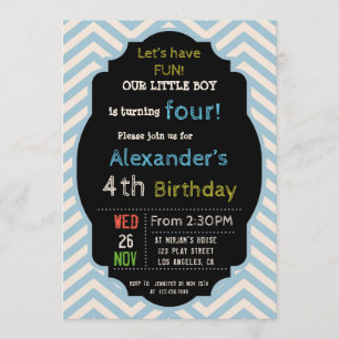 COLORFUL BIRTHDAY INVITATION FOR BOYS IN ANY AGE