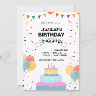 Colorful Birthday Party Invitation