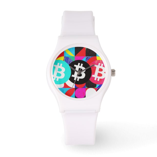 Colorful Bitcoin Pattern Watch (Front)