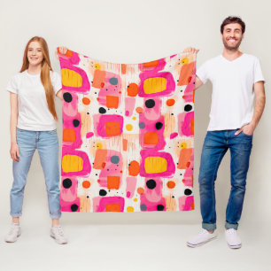 Colorful Blocks Abstract Pattern Fleece Blanket