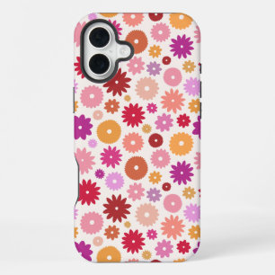 Colorful Blooms Repeat Pattern iPhone 16 Plus Case