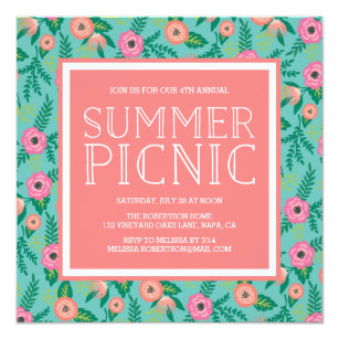 picnic invitations announcements zazzle au