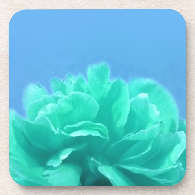 Colorful Blue Green Floral Coaster (Front)