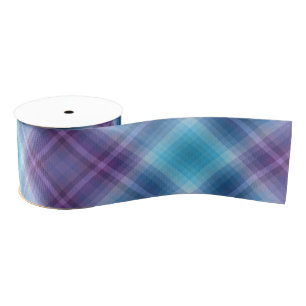 Colorful Blue Purple Fashion Show Inspired Stripes Grosgrain Ribbon