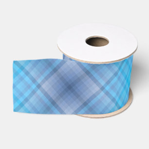 Colorful Blue Winter Spring Summer Stripes Pattern Grosgrain Ribbon