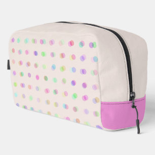 colorful blurred polka dots dopp kit