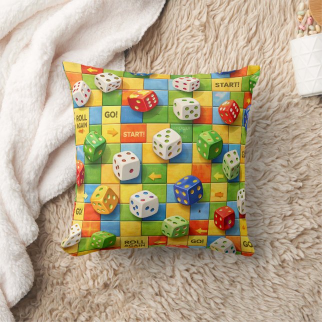 Colorful board game dice pattern design cushion (Blanket)