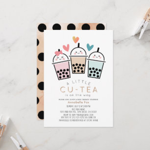 Colorful Boba Bubble Tea Party Baby Shower Invitation