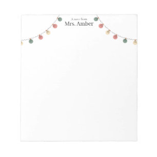 Colorful Bobs “A Note From” Teacher Notepad