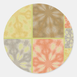 Colorful Bohemian Patchwork Classic Round Sticker