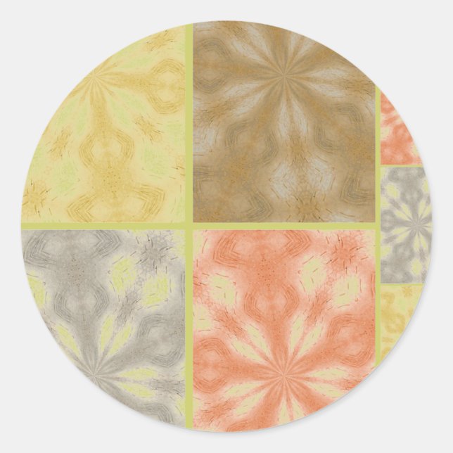 Colorful Bohemian Patchwork Classic Round Sticker (Front)