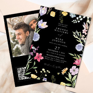 Colorful Bohemian Spring Botanical Garden Wedding Invitation