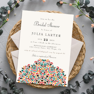 Colorful Boho Ethnic Accent Bridal Shower Invitation