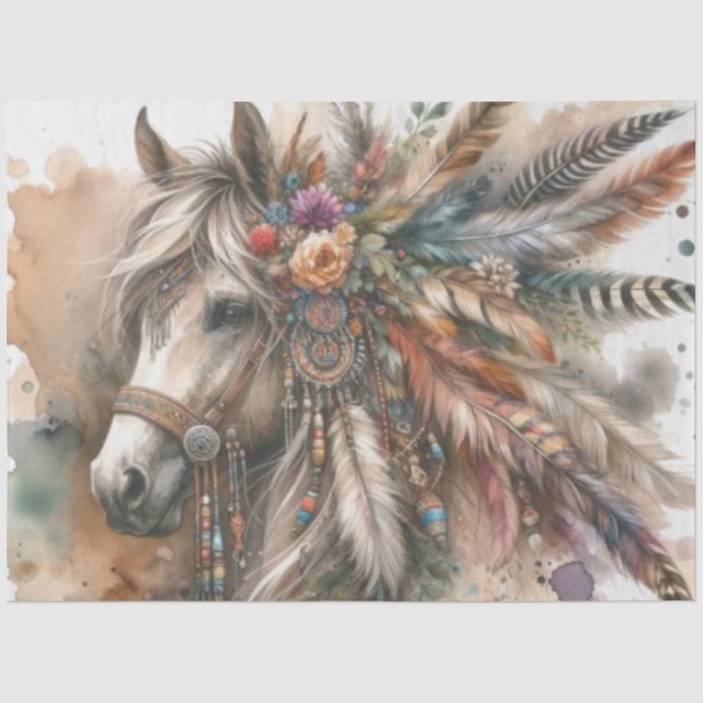 Colorful Boho Horse Tissue Paper (Front)