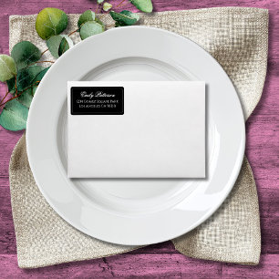 Colorful Boho Minimalist Black White Chic Address Label