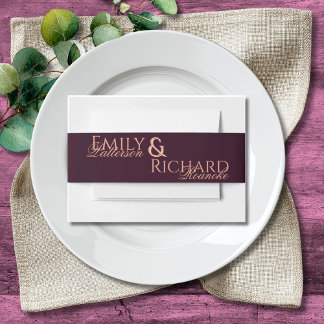 Colorful Boho Minimalist Black & White Chic  Invitation Belly Band