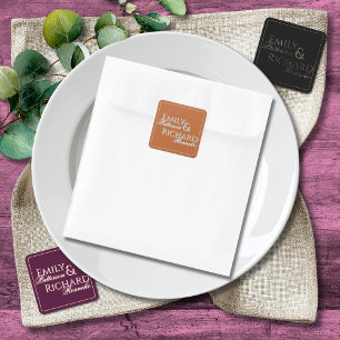 Colorful Boho Minimalist Grape and Coral Chic Square Sticker