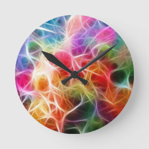 Colorful Bokeh Lightning Round Clock