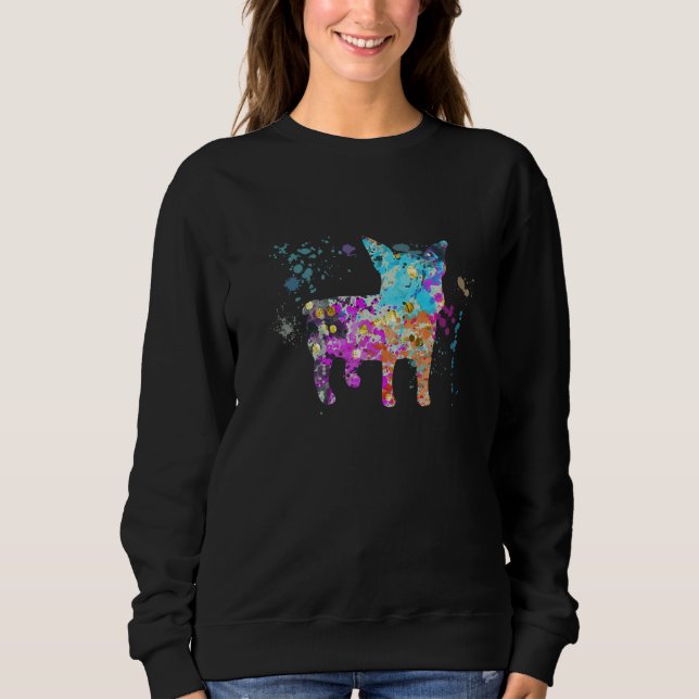 Colorful Boston Terrier  Dog Boston Terriers Sweatshirt (Front)