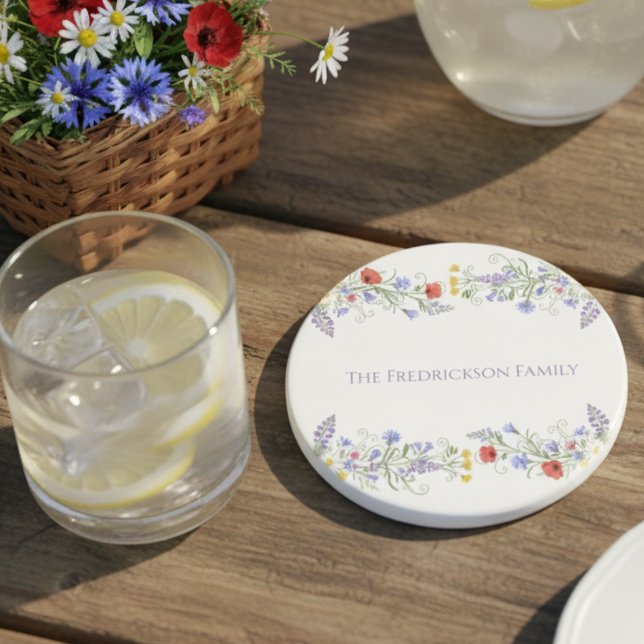 Colorful Botanical Realtor Closing Gift Coaster (Floral personalized drink coaster)