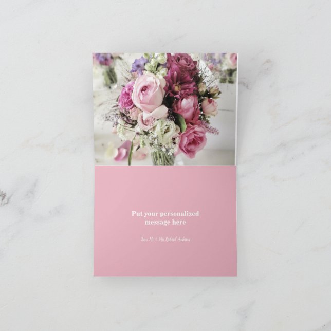 Colorful Bouquet of Flowers Thank You Card (Inside)