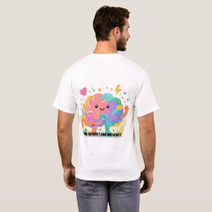 Colorful Brain Character T-Shirt, Mental Health Po T-Shirt