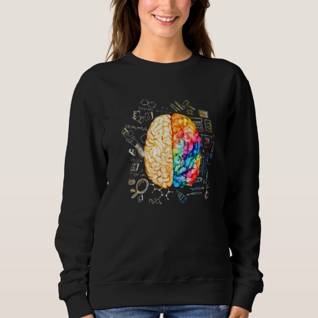 Colorful Brain  Science And  Neuroscience Neurolog Sweatshirt (Front)