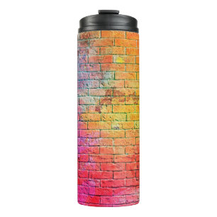Colorful brick wall backgroundwall,color,backgroun thermal tumbler