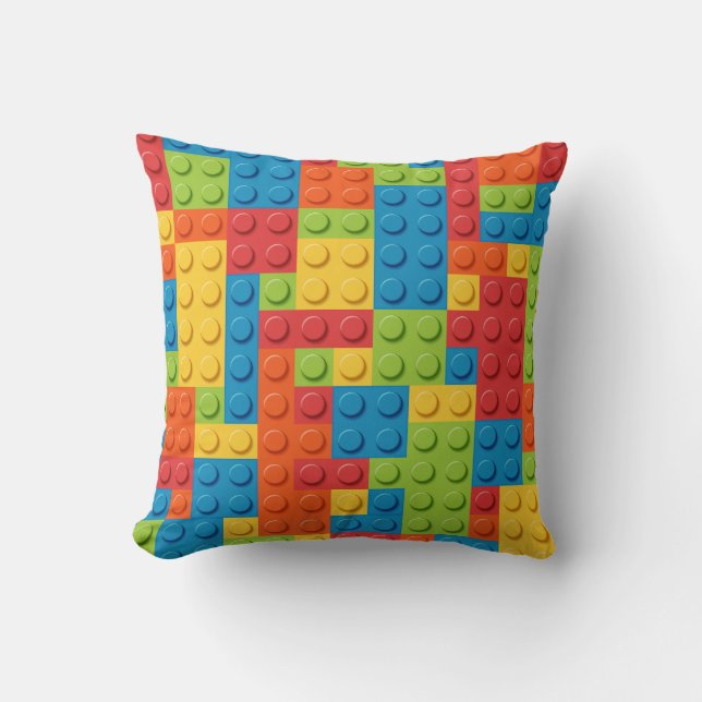 colorful bricks kids pattern cushion (Front)